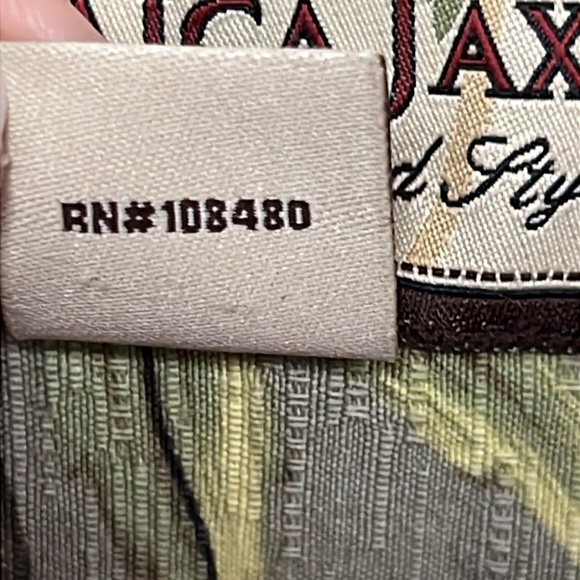 Jamaica Jaxx Mens Camp Shirt‎ L Gray Silk Button Down Up Hawaiian Floral Luau - Picture 8 of 10